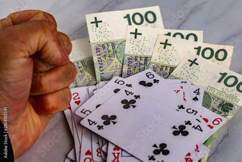 Принти на полотні Angry Gambler Hitting Casino Table After Losing Money
