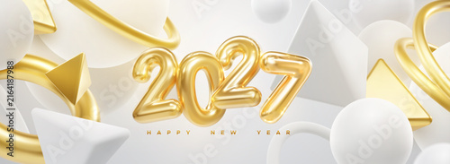Happy New 2027 Year. Holiday vector illustration