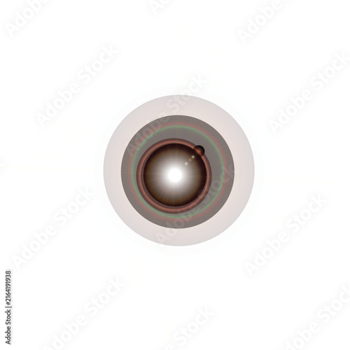 Abstract bright glowing center circle design element on white background