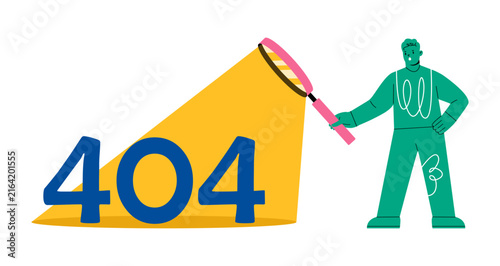 Error 404 Concept. Colorful vector illustration