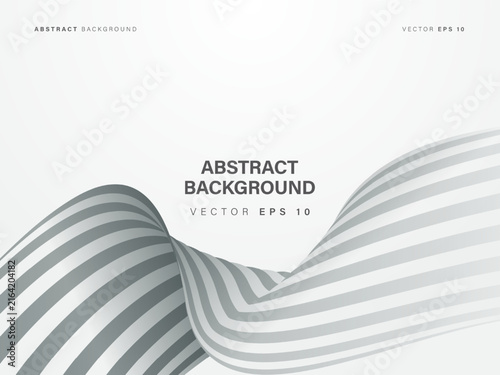 Abstract white wave background with flowing ribbon , Vector Illustration