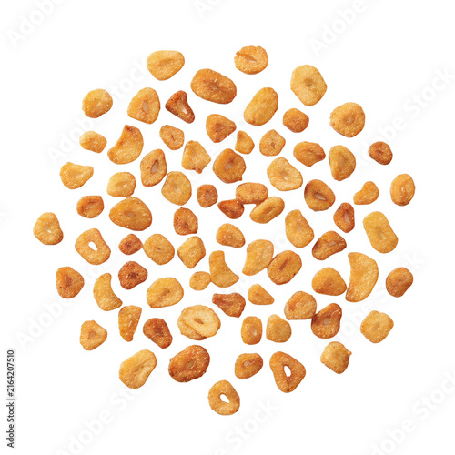 Top View Of Crispy Fried Banana Chips Scattered On A White Surface