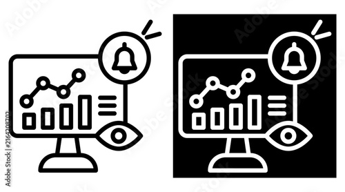 monitor Two-tone version in black and white background
