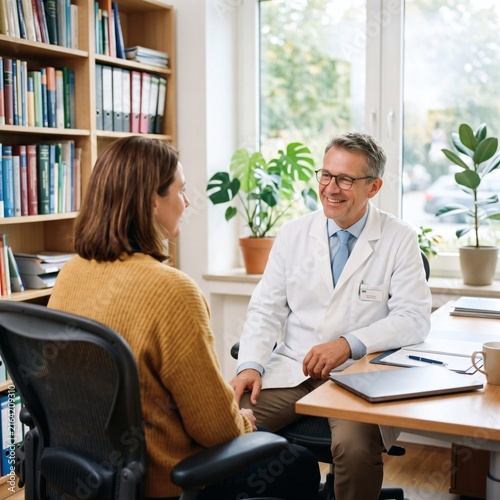 Friendly doctor having a consultation with a female patient