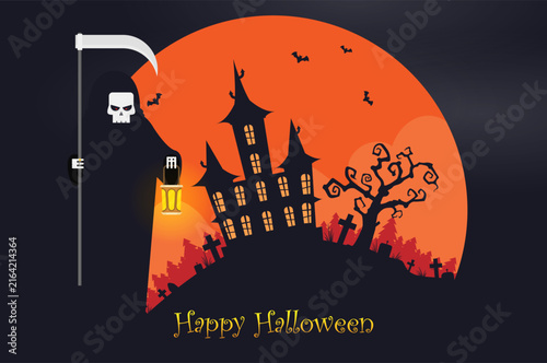 Halloween background flat design vector