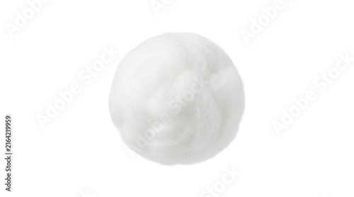 Soft white fluffy cotton wool ball isolated on white background