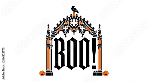 Vintage halloween design featuring gothic typography and spooky seasonal elements