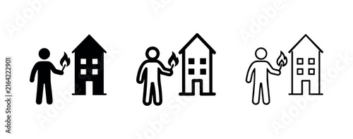 Photography Arson house fire icons