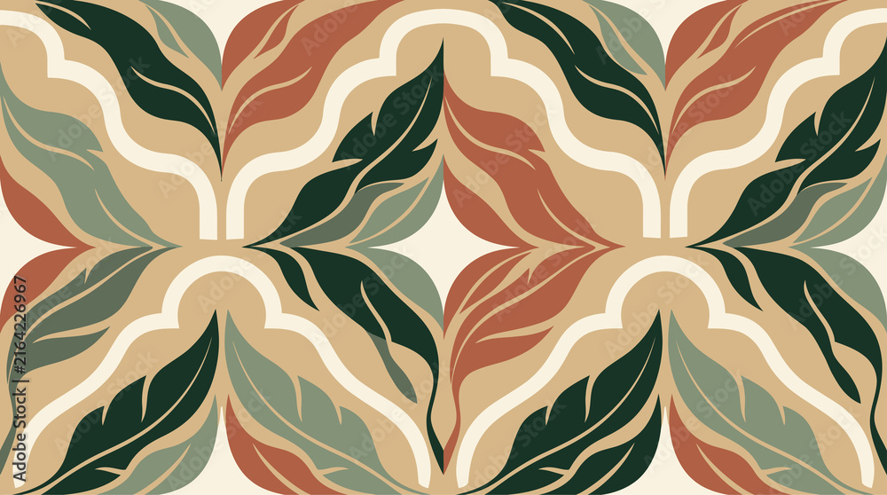 Luxury seamless leaf vector pattern collection. Sculptural leaves chevron, contemporary pattern.