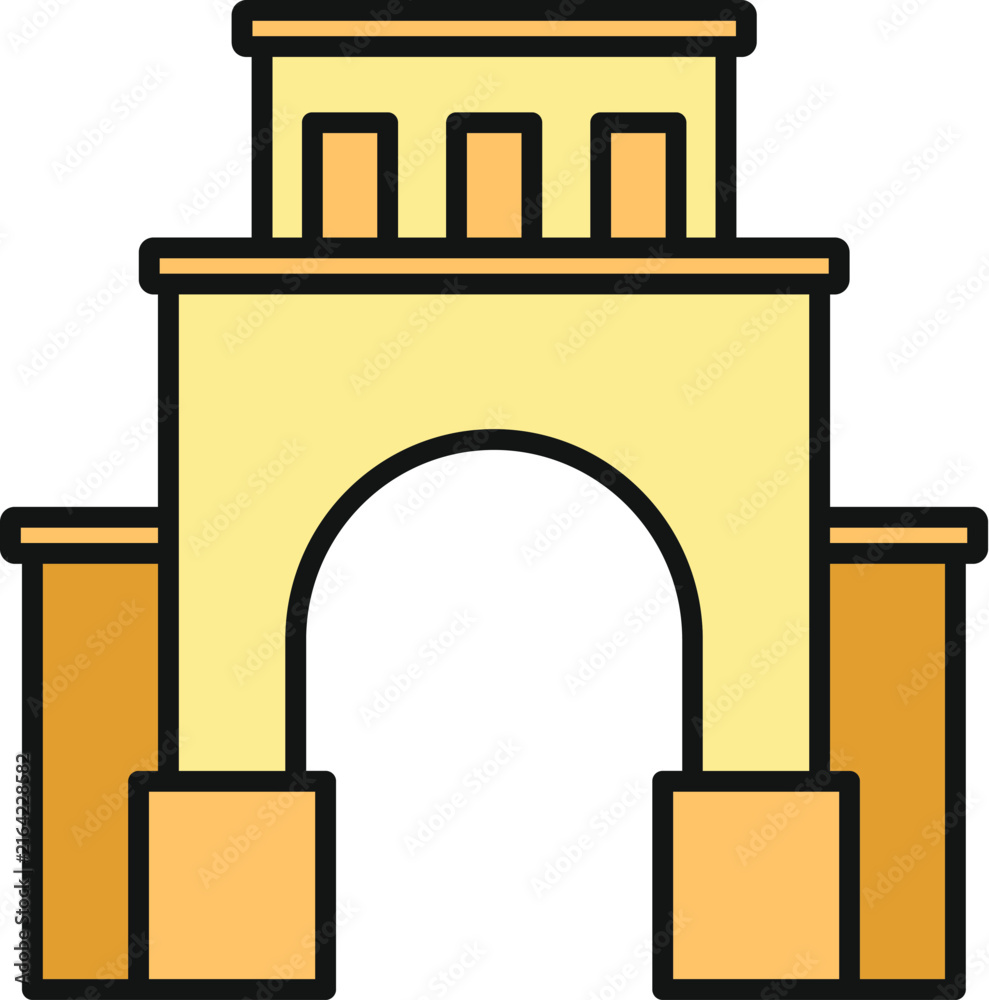 Fototapeta premium Triumphal arch icon representing celebration, success, and historical architecture
