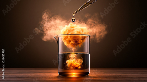 Droplet Falling Into Beaker Creating Precipitate