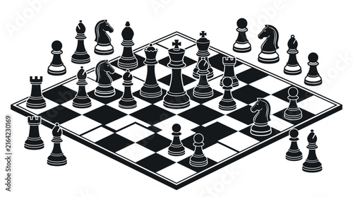 фотографія Isometric Chess Board Vector Illustration