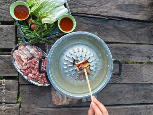 Mookata barbeque, Thai grill and hotpot traditionl food