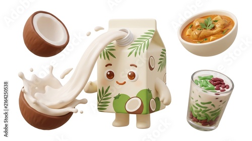 Cute Chibi Gardener Woman Figurine with Plant and Food Items