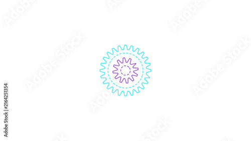 фотографія Intricate glowing gear shaped rings expanding in a beautiful concentric circular