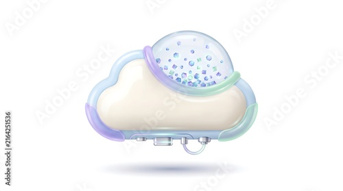 Cloud Storage Capsule Illustration for Data Backup and Cloud Computing