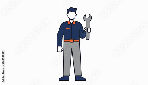 Modern labor day celebration with professional mechanic illustration