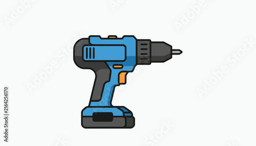 Modern labor day celebration with blue electric drill vector icon