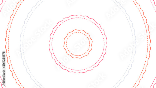 Konstfotografi Abstract multi colored rings with wavy borders creating a rhythmic expanding pat