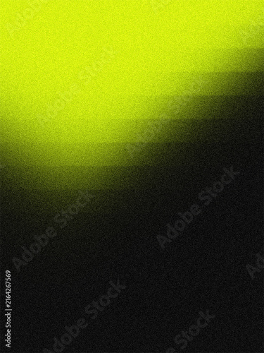Abstract Grainy Neon Yellow and Black Gradient Background with Horizontal Stripes