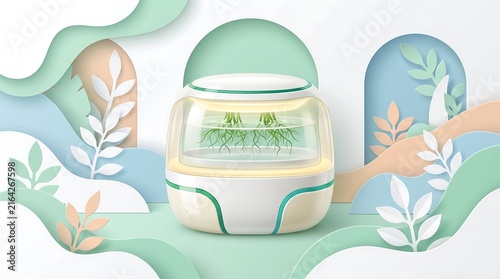 Futuristic Hydroponic Growing Pod for Indoor Agriculture
