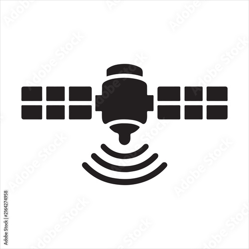 Space satellite communication icon for orbital data broadcast.