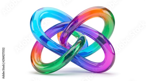 Colorful Liquid Sculpture with Intertwined Loops and Dynamic Flow