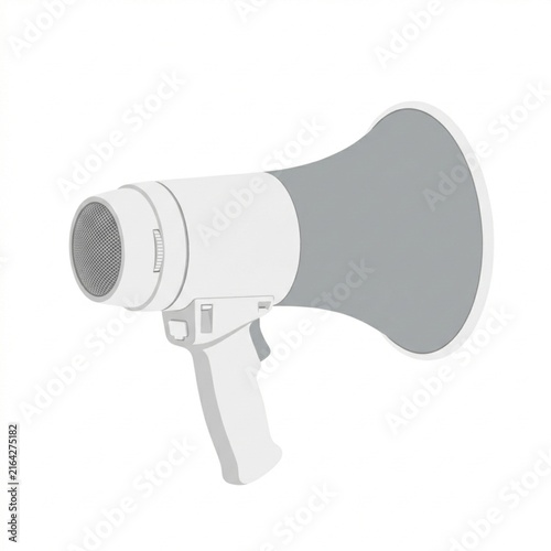 Megaphone illustration with a modern design in grayscale  