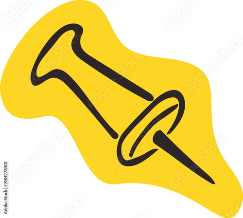Push Pin Outline sticker Illustration