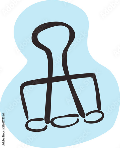 Hand Drawn Binder Clip Outline sticker Illustration