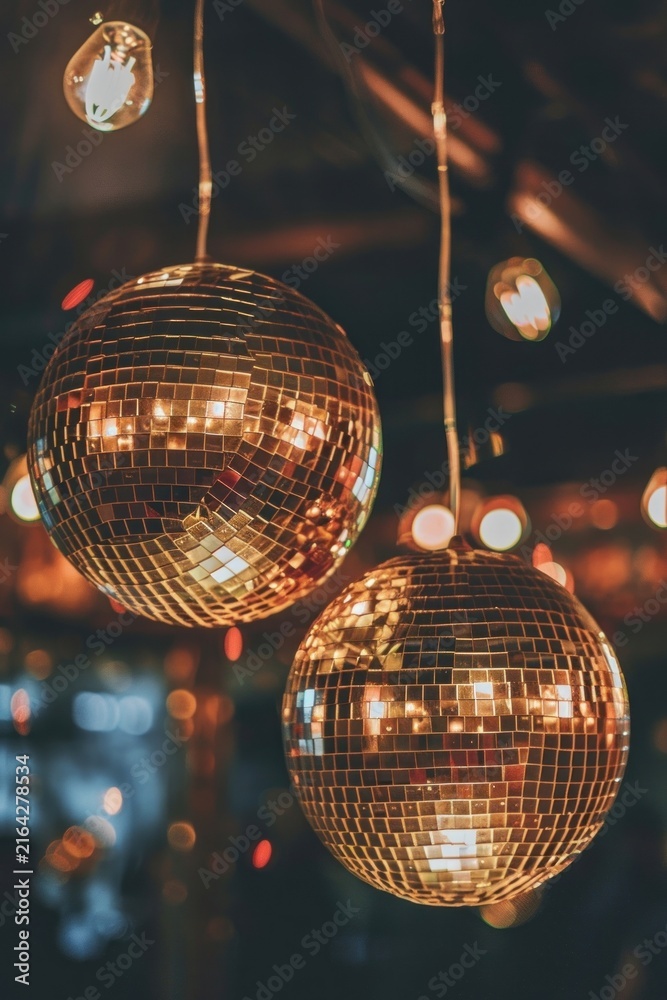 Obraz premium Disco balls chandelier christmas lighting.