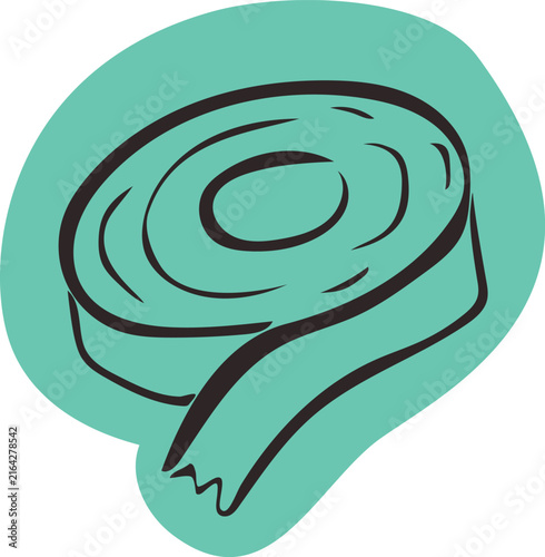 Handdrawn Illustration of a Tape Roll outline sticker