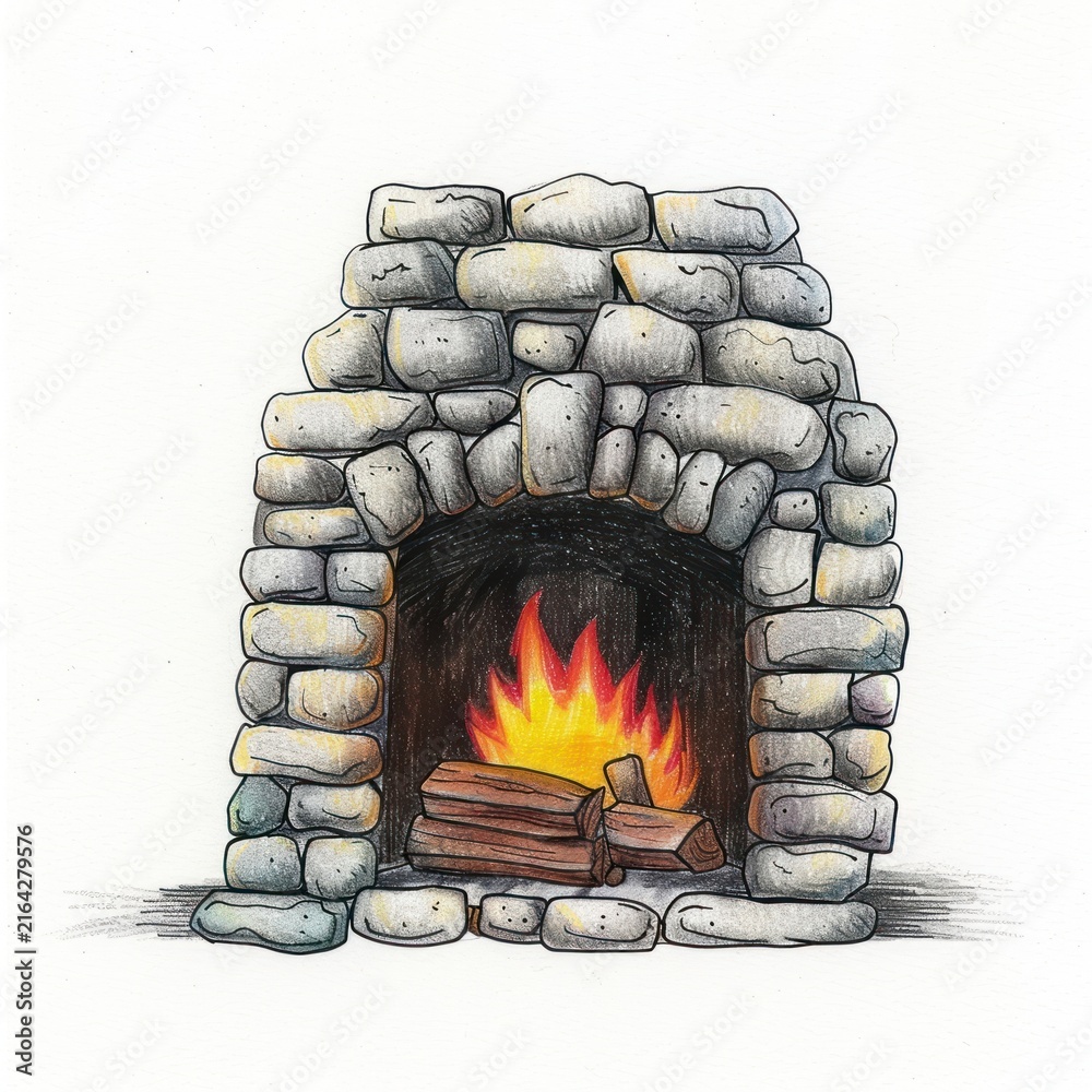 Naklejka premium Fireplace indoors hearth.