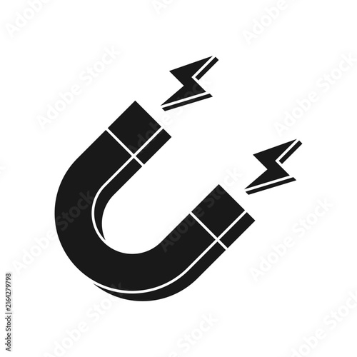 Fotografía Horseshoe magnet icon in flat silhouette style