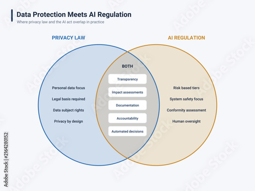 Data Protection Meets AI Regulation Infographic - Privacy Law Overlap Diagram
