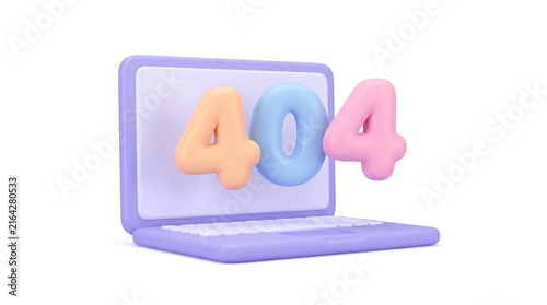 Laptop Screen Showing 404 Error Page for Web Troubleshooting