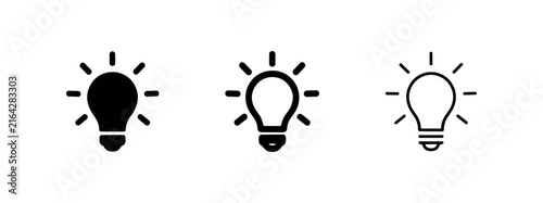 Foto Creativity and inspiration light bulb idea concept icon set
