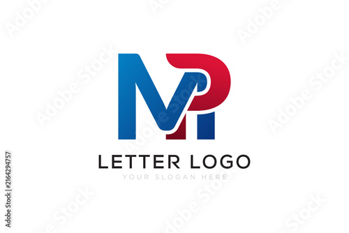 Minimalist MP Letter Mark Logo Vector