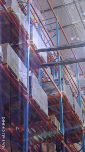Animation of data processing over warehouse