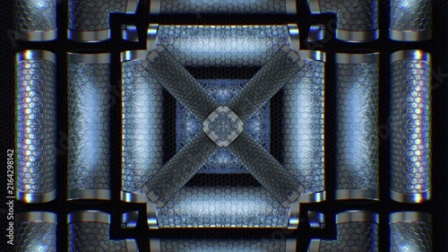 Dynamic metallic tubular shapes that surge and rotate in a digital void, creating a seamless loop of futuristic chaos. Great for music visualizers and live performance backgrounds.