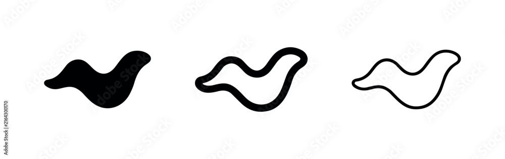Fototapeta premium Abstract Wavy Line Icon Set