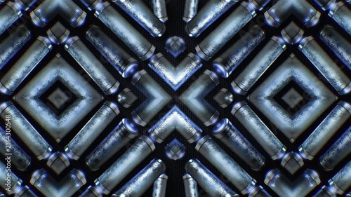 A mesmerizing kaleidoscope of metallic tubular shapes, throbbing and twisting in an endless, hypnotic and trance like motion. Excellent for high tempo music events or energetic visualizers.
