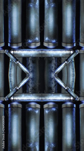 A mesmerizing kaleidoscope of metallic tubular shapes, throbbing and twisting in an endless, hypnotic and trance like motion. Excellent for high tempo music events or energetic visualizers.
