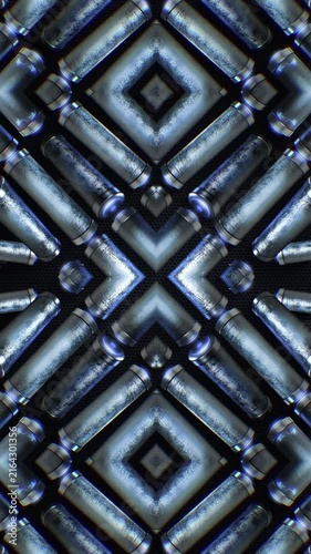 A mesmerizing kaleidoscope of metallic tubular shapes, throbbing and twisting in an endless, hypnotic and trance like motion. Excellent for high tempo music events or energetic visualizers.
