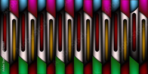 Colorful abstract background with vertical stripes and geometric elements for design.