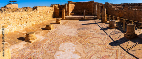 Church of St. Nilus or Nile Church at the ancient archaeological site of Mamshit National Park in the Negev Desert of Israel