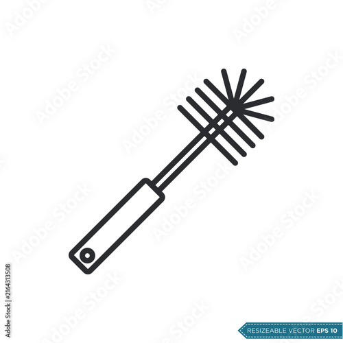 Toilet Brush Icon Vector Template Illustration Design