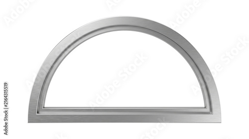 Cuadro en lienzo Brushed Metal Semi Circle Arch Frame Isolated Element, Modern Metallic Architect