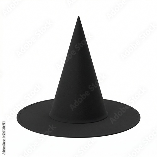 Black witch hat on a white background for Halloween costumes  