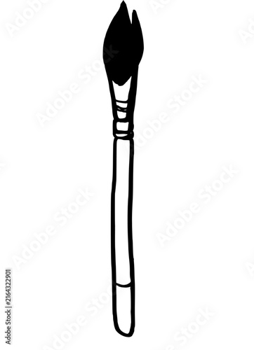 Hand drawn paintbrushes set vector illustration isolated on white background